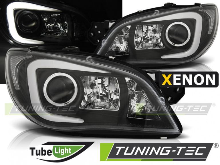 Xenon LED Tagfahrlicht Design Scheinwerfer für Subaru Impreza 2 Facelift (GD) 06-07 schwarz LTI